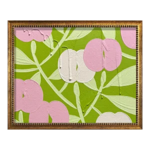 Ron Giusti Mini Orchid Chartreuse Light Pink Mint Acrylic Painting