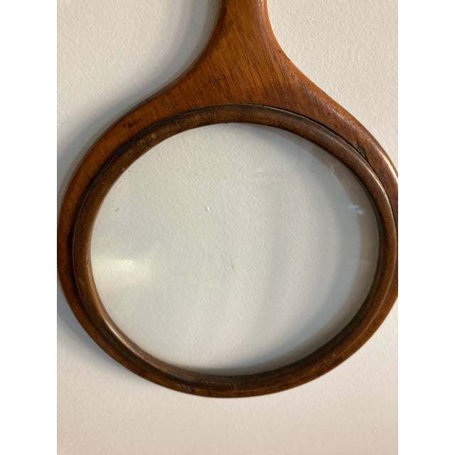 Brown Large Antique Mahogany Magnifying Glass For Sale - Image 8 of 11