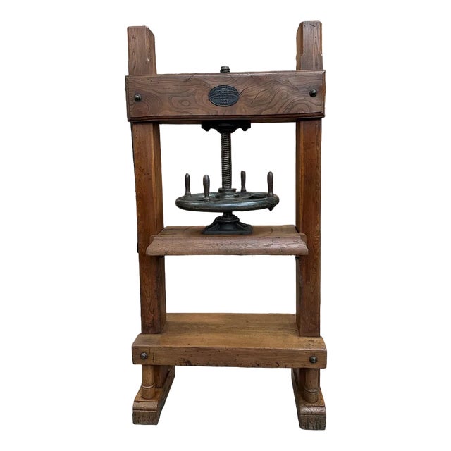 Large Elm Bookbinder's Press, Early 20th Century For Sale