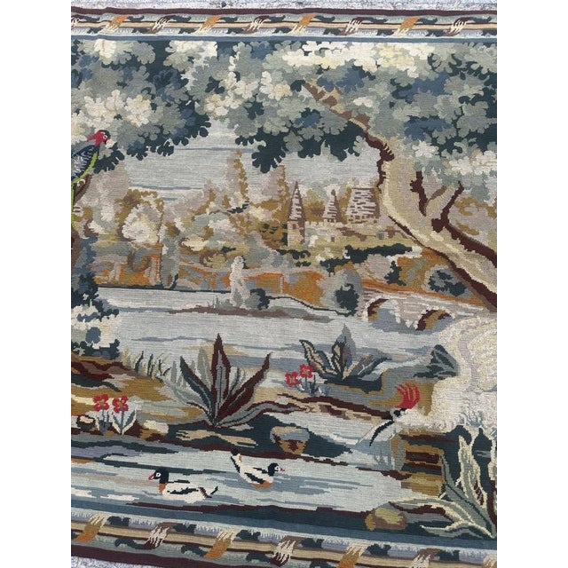 Vintage French Needlepoint Tapestry – Wool and Silk – Mid/Late 20th Century Beautiful French needlepoint tapestry dating...