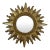 Vintage Mid Century Modern Gilded 12.5" Sunburst Wall Accent Mirror For Sale