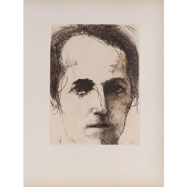 Artist: Unknown Title: Untitled - Portrait of Man (10) Year: circa 1965 Medium: Etching on Arches Paper Image Size: 9 x 7...