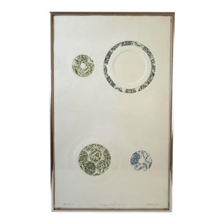 1975 Vibeke Woodbury "Los Altos" Embossed Monoprint For Sale