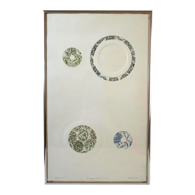 1975 Vibeke Woodbury "Los Altos" Embossed Monoprint For Sale