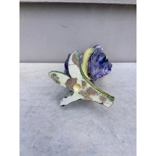 Majolica Iris Vase Massier, Circa 1880 For Sale - Image 9 of 9