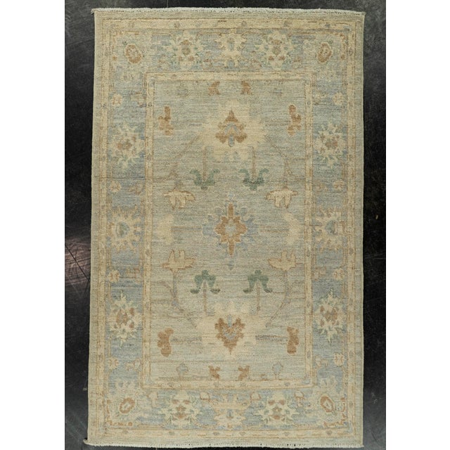 Blue Oushak Rug 2'9" x 4'5" #21374 For Sale - Image 8 of 8