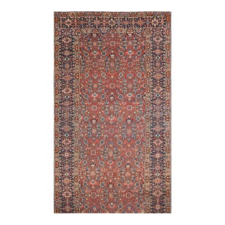 1840s Red Herati Floral Antique n.w. Persian Gallery Rug 7'6" X 23' Handknotted Wool Carpet For Sale