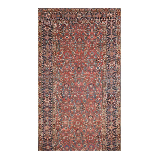 1840s Red Herati Floral Antique n.w. Persian Gallery Rug 7'6" X 23' Handknotted Wool Carpet For Sale