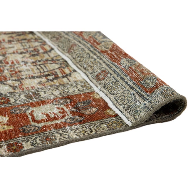 Persian Antique Persian Designed Malayer Wool Runner in Blue For Sale - Image 3 of 9