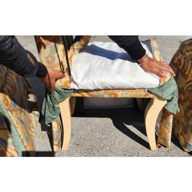 Draped Parsons Dining Chairs - Set of 4 For Sale - Image 17 of 17