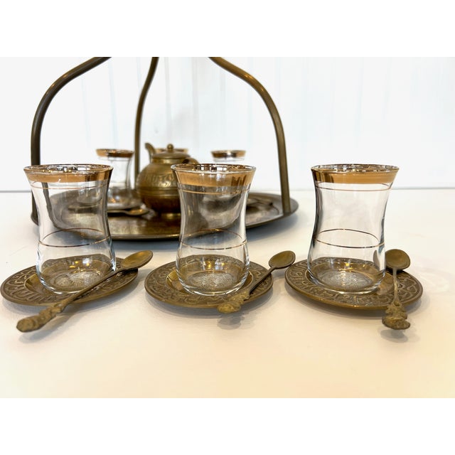 1920s Vintage 1960s Turkish Tea Set- 20 Pieces For Sale - Image 5 of 10