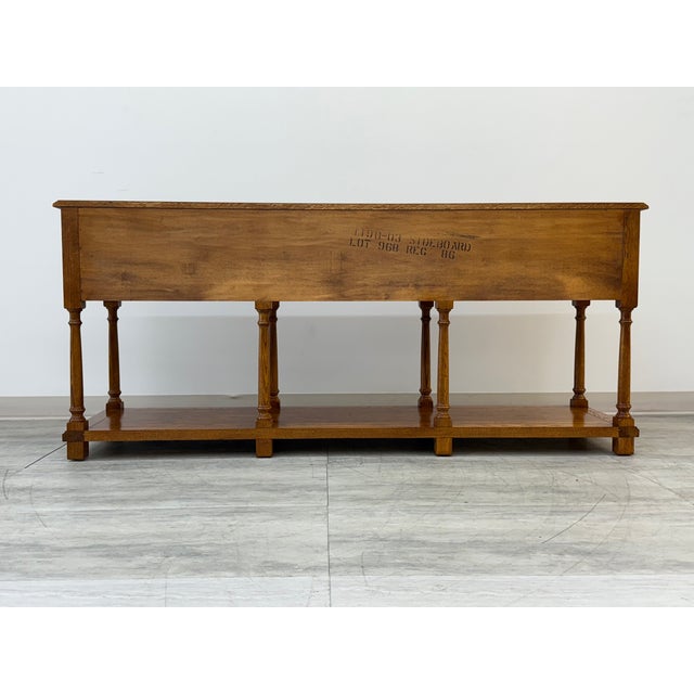 1980s Late 20th Century Hickory Furniture Co Oak Welsh Sideboard / Credenza / Buffet For Sale - Image 5 of 14