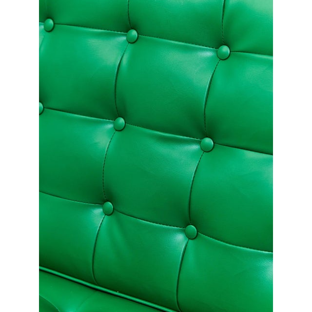 Mid 20th Century Styled After Kelly Green Barcelona Style Chair For Sale In Los Angeles - Image 6 of 12