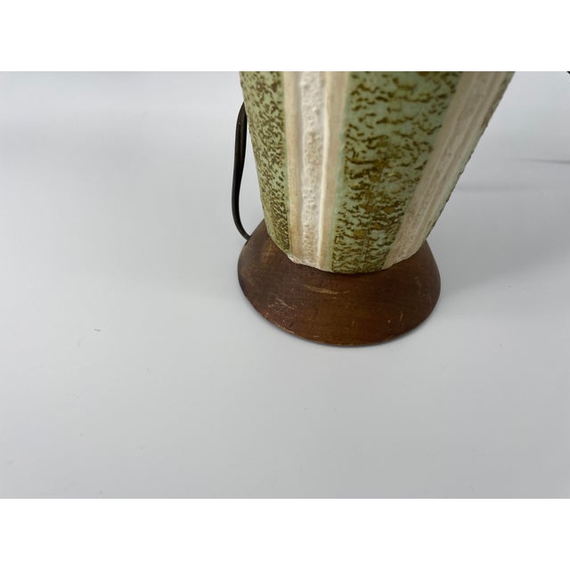 Green and White Mid Century Table Lamp in Style of Quartite Creative