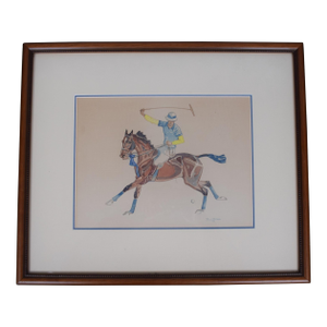 Paul Brown Polo Player 1939 Watercolor