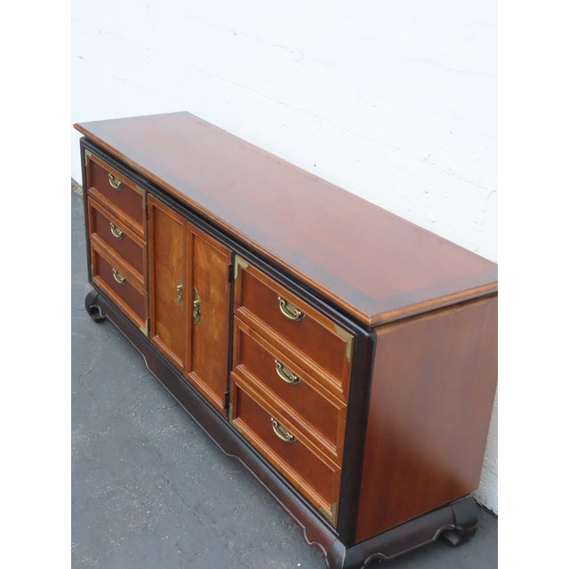 Broyhill Premier Hollywood Regency Long Low Dresser Sideboard Media Cabinet 6893 For Sale - Image 17 of 17