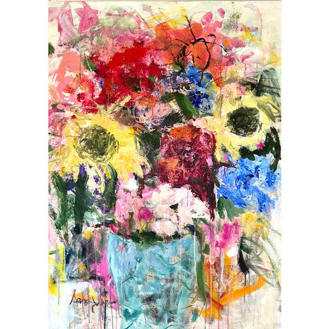 "Great Big Bunch of Blooms" Contemporary Original Expressionist Still Life Painting For Sale