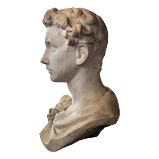 Bust of Giuliano de Medici, 19th Century, Carrara Marble For Sale