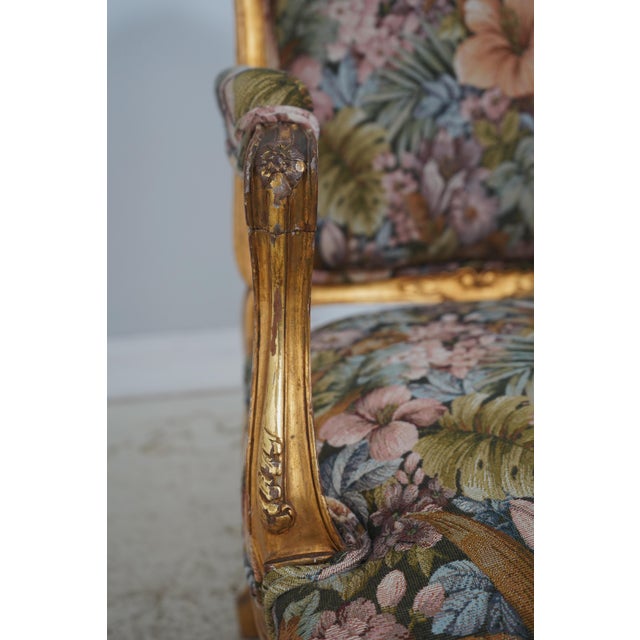 Pair of Louis XV Giltwood Fauteuils Armchairs For Sale - Image 17 of 18