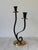 Mid 20th Century Mid-Century Black Metal and Brass Scrolled Double-Candle Holder For Sale - Image 5 of 11