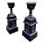 Large Antique Black Cast Iron Garden Urns on Pedestals, Pair, Circa 1900 For Sale