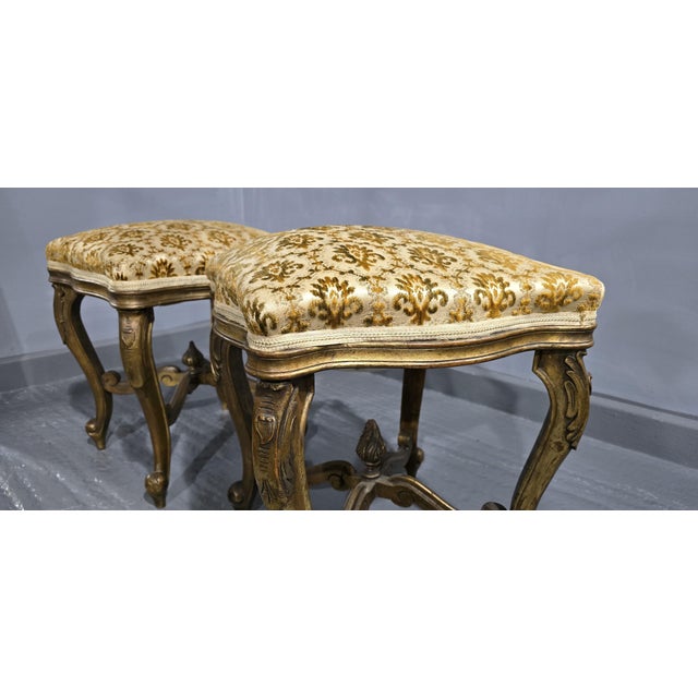 French Gilt Stools, 1880, Set of 2 For Sale - Image 6 of 9