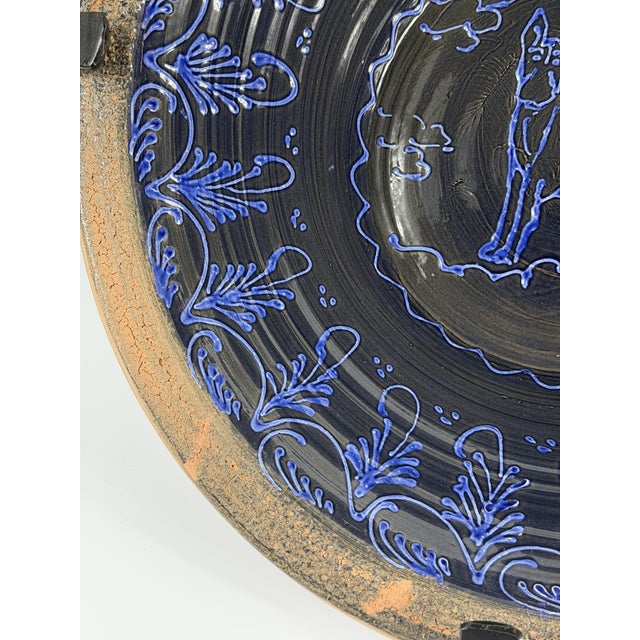 Spanish Hand-Painted Ceramic Lebrillo with Dog For Sale - Image 9 of 13