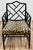 Mid 20th Century Vintage Chippendale Style Black Faux Bamboo Arm Chair W/ Leopard Print Velvet Upholstery For Sale - Image 5 of 11