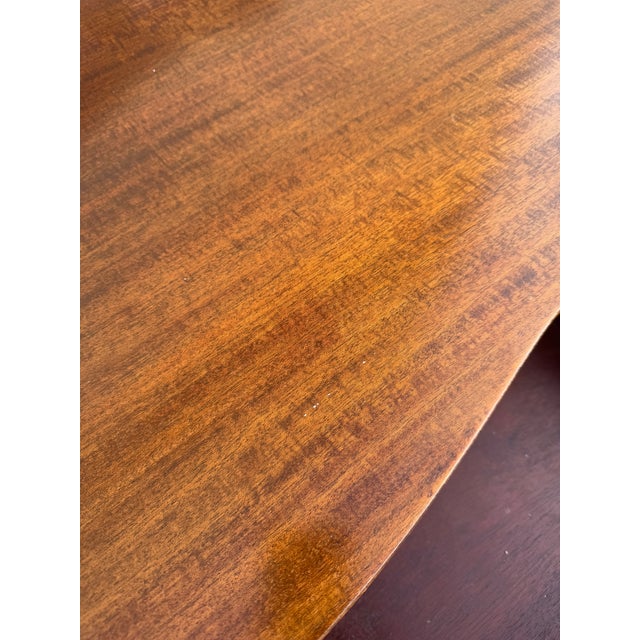 Federal-Style Mahogany Bow-Front Sideboard With Carved Backsplash and Brass Hardware For Sale - Image 12 of 12