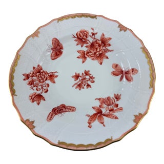 1980s Herend Fortuna (Vboh) Rust Serving Plate With Pedestal-Hungary For Sale