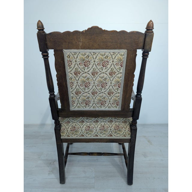 Antique Armchair in Oak Wood with Springs For Sale - Image 10 of 18