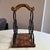 Wonderful vintage wood and metal handcrafted tabletop wine rack from Spain.