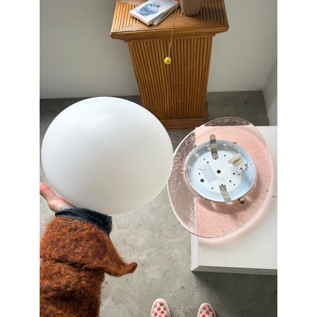 Pink Glass Gamma Wall Lamp, 1970s For Sale - Image 15 of 18
