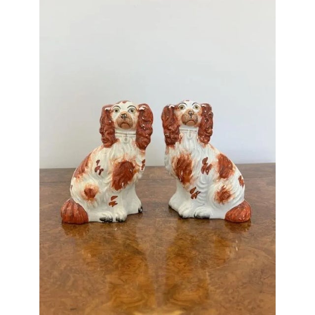 Antique Victorian Seated Spaniels Figurine, 1880, Set of 2 For Sale - Image 3 of 5
