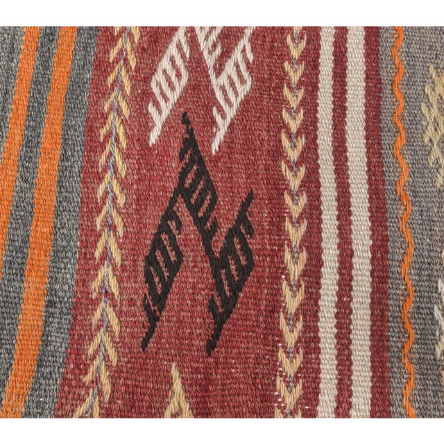 1970s Turkish Handwoven Wool Kilim Runner Rug For Sale - Image 6 of 8
