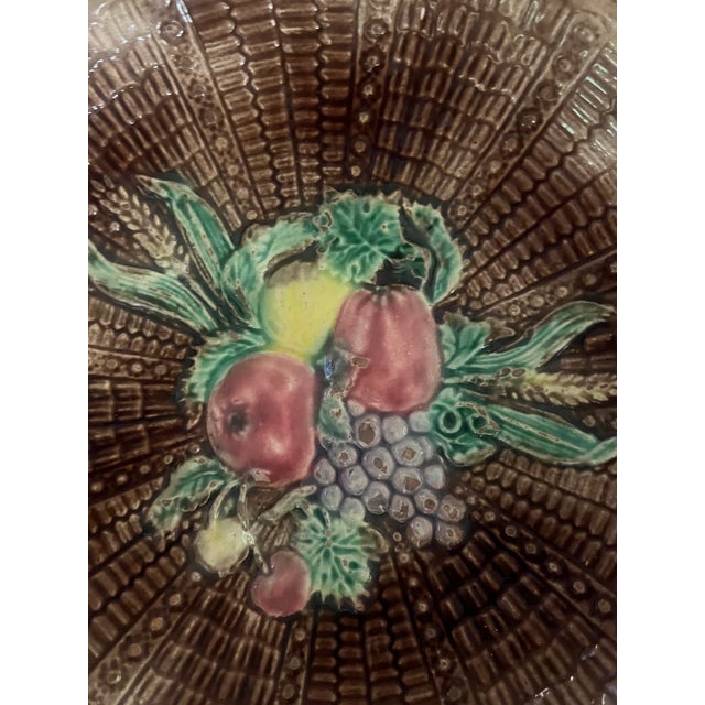 Ceramic Antique Majolica Fruit / Wall Bowls- Set of 2 For Sale - Image 7 of 13
