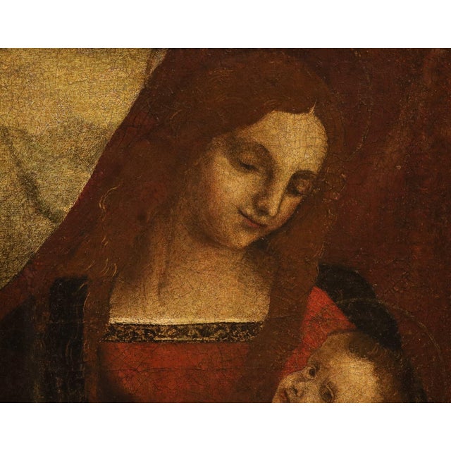 Pittore Leonardesco, Madonna and Child Leonardo-Esque, 1520, Oil on Canvas For Sale - Image 4 of 12