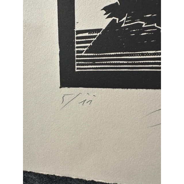 1990s Albert Schindehütte, Figurative Composition, Woodcut For Sale - Image 5 of 11