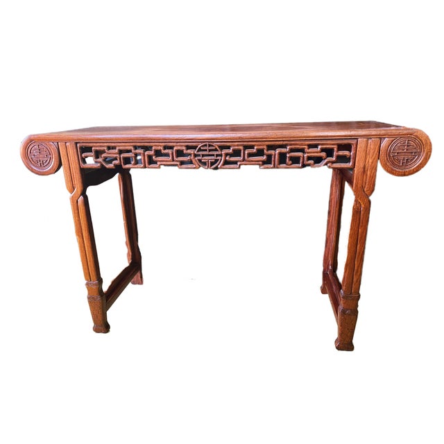 Chinoiserie Vintage Solid Wood Altar Console Table Chairish