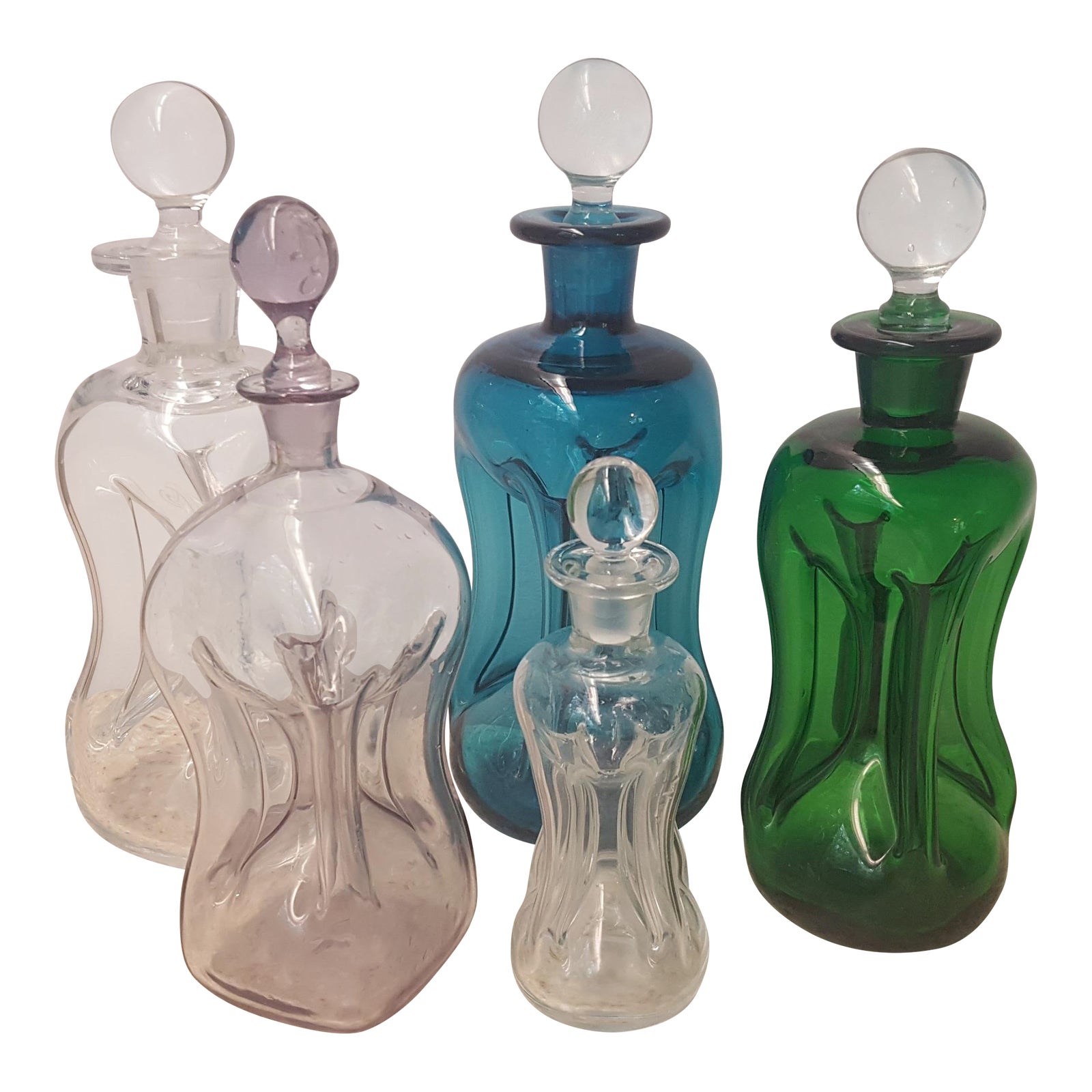 Kastrup Holmegaard Kluk Kluk Decanters by Jacob Bang 5 Pieces Chairish