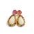 Bochic “Orient” Retro Opal, Ruby & Sapphire Earrings Set In 18K Gold & Silver, 2 pieces For Sale - Image 12 of 12