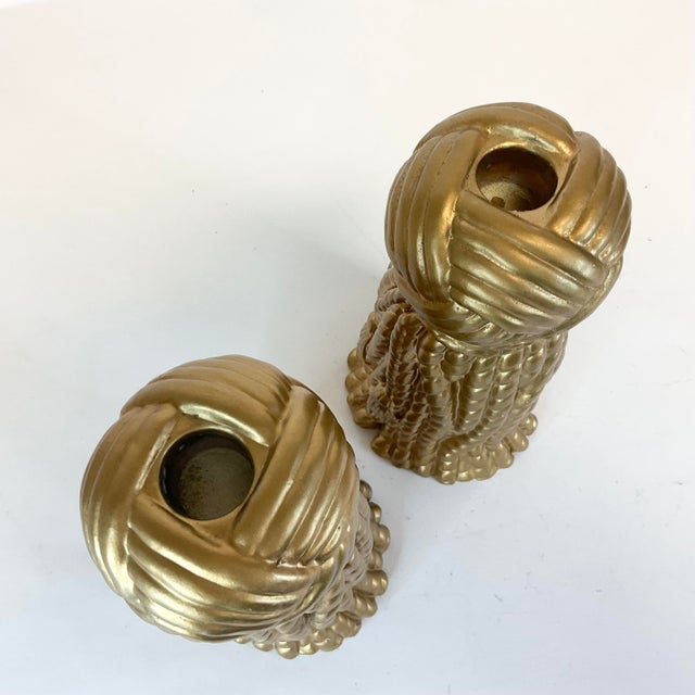 1970s Hollywood Regency Dorothy Draper Style Rope-Tassel Plaster Candle Holders - A Pair For Sale - Image 10 of 10