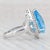 Modern 8.11ctw Pear Topaz Diamond Halo Cocktail Ring 18k White Gold Size 5.25 For Sale - Image 3 of 8