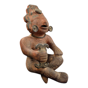 Large Pre Columbian Style Figural Pottery Sculpture 14"