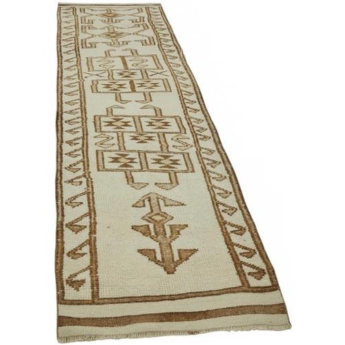 Textile Bohemian Beige Runner Rug For Sale - Image 7 of 7