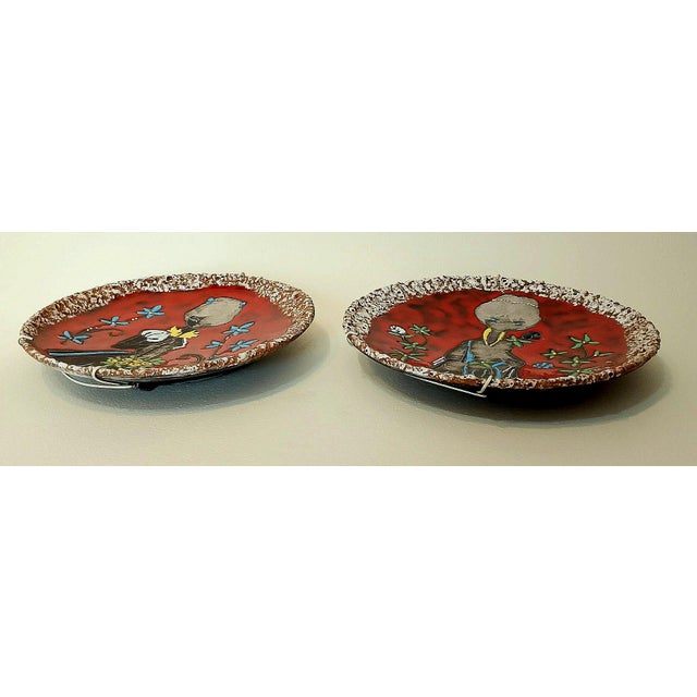 Mid-Century Fat Lava Decorative Plates, San Marino, 1960s, Set of 2 For Sale - Image 6 of 9
