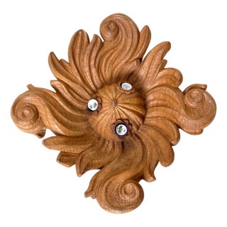 Baroque Carved Wood Ceiling or Wall Light, Tyrol, 1950s For Sale