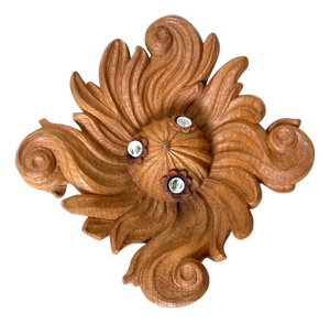 Baroque Carved Wood Ceiling or Wall Light, Tyrol, 1950s