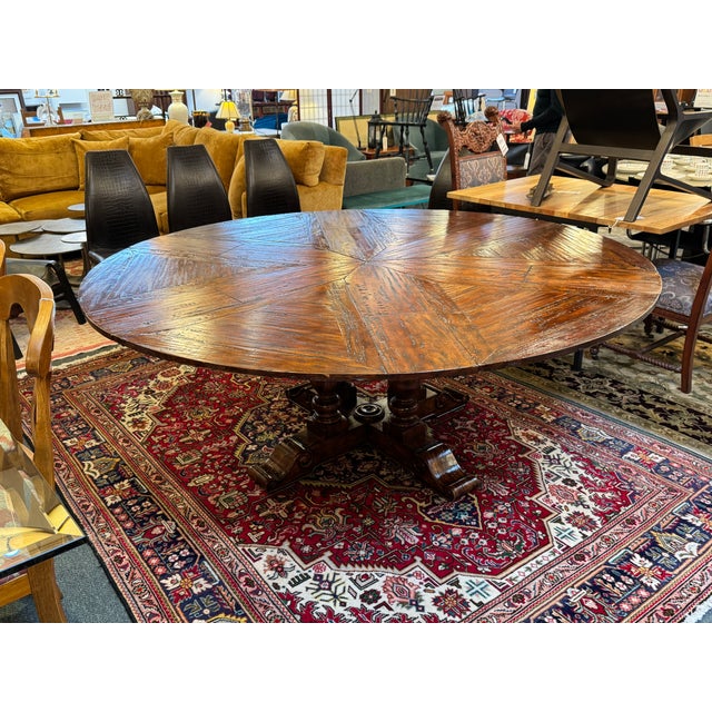 Theodore Alexander for Castle Bromwich Walnut Wood Jupe Dining Table, 60 to 78 Inch For Sale - Image 10 of 18