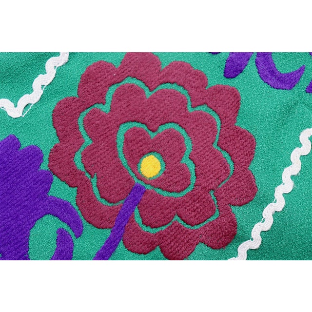 Vintage Hand Embroidered Suzani Wall Hanging, 1920s For Sale - Image 11 of 18